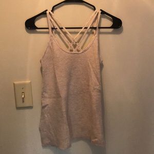 Beige American Eagle Sweater criss cross tank top